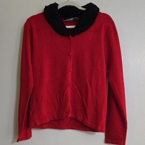 Liz Claiborne Red and Black Knit Sweater